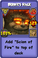 Wizard101 Fire spell card: Bernie's Rage, Spell ID 5186