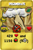 Wizard101 Life spell card: Regenerate, Spell ID 5200