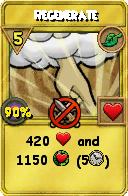 Wizard101 Life spell card: Regenerate, Spell ID 5201