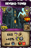 Wizard101 Storm spell card: Reverse-Tower, Spell ID 5204
