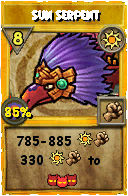 Wizard101 Sun spell card: Sun Serpent, Spell ID 5212