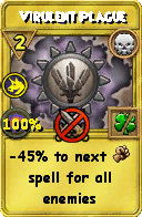 Wizard101 Death spell card: Virulent Plague, Spell ID 5214