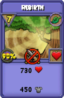 Wizard101 Life spell card: Rebirth, Spell ID 5215