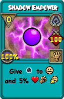 Wizard101 Shadow spell card: Shadow Empower, Spell ID 5217