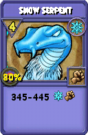 Wizard101 Ice spell card: Snow Serpent, Spell ID 5219