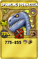 Wizard101 Storm spell card: Sparking Stormzilla, Spell ID 5220