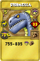 Wizard101 Storm spell card: Stormzilla, Spell ID 5221