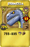 Wizard101 Storm spell card: Stormzilla, Spell ID 5222