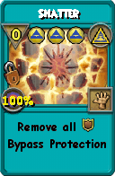 Wizard101 Myth spell card: Shatter, Spell ID 5223