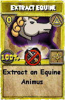 Wizard101 Myth spell card: Extract Equine, Spell ID 5226