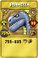 Wizard101 Storm spell card: Stormzilla, Spell ID 5233