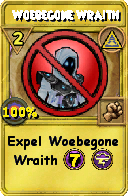 Wizard101 Myth spell card: Woebegone Wraith, Spell ID 5255