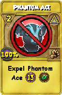 Wizard101 Myth spell card: Phantom Ace, Spell ID 5256