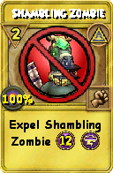 Wizard101 Myth spell card: Shambling Zombie, Spell ID 5258