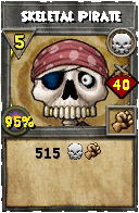 Wizard101 Death spell card: Skeletal Pirate, Spell ID 5269