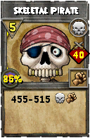 Wizard101 Death spell card: Skeletal Pirate, Spell ID 5270
