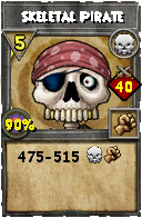 Wizard101 Death spell card: Skeletal Pirate, Spell ID 5271