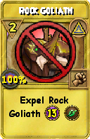 Wizard101 Myth spell card: Rock Goliath, Spell ID 5276