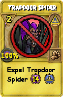 Wizard101 Myth spell card: Trapdoor Spider, Spell ID 5278