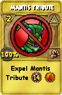 Wizard101 Myth spell card: Mantis Tribute, Spell ID 5284