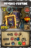 Wizard101 Balance spell card: Reverse-Fortune, Spell ID 5287