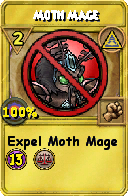 Wizard101 Myth spell card: Moth Mage, Spell ID 5293