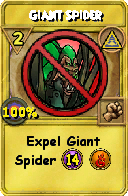Wizard101 Myth spell card: Giant Spider, Spell ID 5295