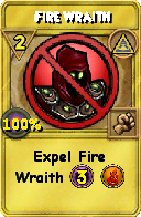 Wizard101 Myth spell card: Fire Wraith, Spell ID 5302