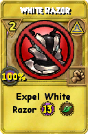 Wizard101 Myth spell card: White Razor, Spell ID 5310