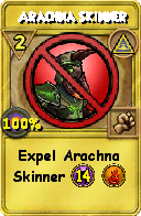 Wizard101 Myth spell card: Arachna Skinner, Spell ID 5312