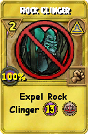 Wizard101 Myth spell card: Rock Clinger, Spell ID 5327