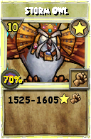 Wizard101 Star spell card: Storm Owl, Spell ID 5331