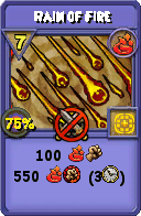 Wizard101 Fire spell card: Rain of Fire, Spell ID 5337