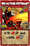 Wizard101 Fire spell card: Brimstone Revenant, Spell ID 5339