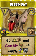 Wizard101 Myth spell card: Blood Bat, Spell ID 5341