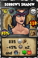 Wizard101 Death spell card: Sorrow's Shadow, Spell ID 5343