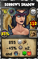 Wizard101 Death spell card: Sorrow's Shadow, Spell ID 5344