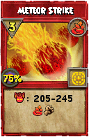 Wizard101 Fire spell card: Meteor Strike, Spell ID 5366