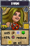 Wizard101 Shadow spell card: Sirens, Spell ID 5368
