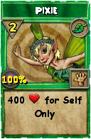 Wizard101 Life spell card: Pixie, Spell ID 5375