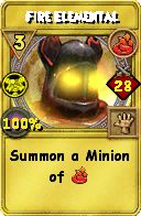 Wizard101 Fire spell card: Fire Elemental, Spell ID 5380