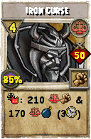 Wizard101 Balance spell card: Iron Curse, Spell ID 5389