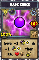 Wizard101 Shadow spell card: Dark Surge, Spell ID 5400