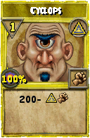 Wizard101 Myth spell card: Cyclops, Spell ID 5403