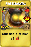 Wizard101 Fire spell card: Fire Elemental, Spell ID 5412