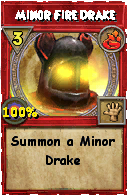 Wizard101 Fire spell card: Minor Fire Drake, Spell ID 5429