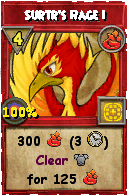 Wizard101 Fire spell card: Surtr's Rage I, Spell ID 5447