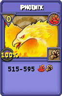 Wizard101 Fire spell card: Phoenix, Spell ID 5454