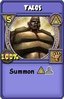 Wizard101 Myth spell card: Talos, Spell ID 5458