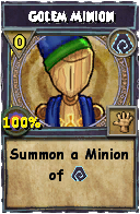 Wizard101 Shadow spell card: Golem Minion, Spell ID 5460